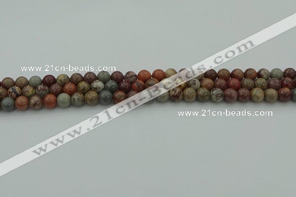 CAR350 15.5 inches 4mm round red artistic jasper beads wholesale