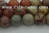 CAR352 15.5 inches 8mm round red artistic jasper beads wholesale