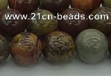 CAR354 15.5 inches 12mm round red artistic jasper beads wholesale