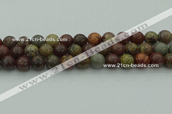 CAR355 15.5 inches 14mm round red artistic jasper beads wholesale