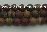 CAR360 15.5 inches 4mm round matte red artistic jasper beads