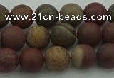 CAR361 15.5 inches 6mm round matte red artistic jasper beads