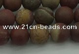 CAR362 15.5 inches 8mm round matte red artistic jasper beads