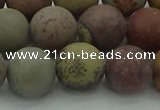 CAR364 15.5 inches 12mm round matte red artistic jasper beads