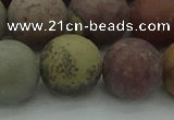 CAR365 15.5 inches 14mm round matte red artistic jasper beads