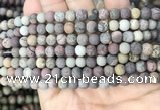 CAR370 15.5 inches 4mm round matte artistic jasper beads wholesale