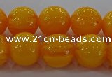 CAR404 15.5 inches 12mm round synthetic amber beads wholesale