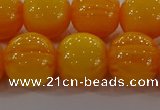 CAR405 15.5 inches 14mm round synthetic amber beads wholesale