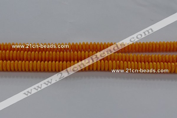 CAR409 15.5 inches 3*8mm rondelle synthetic amber beads wholesale