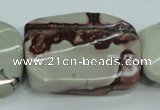 CAR48 15.5 inches 30*40mm twisted rectangle artistic jasper beads