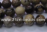 CAR50 15.5 inches 4mm round yellow artistic jasper beads