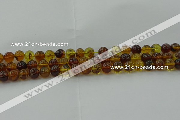 CAR502 15.5 inches 8mm - 9mm round natural amber beads wholesale