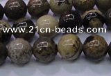 CAR51 15.5 inches 6mm round yellow artistic jasper beads