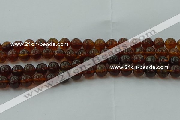 CAR529 15.5 inches 9mm - 10mm round natural amber beads wholesale