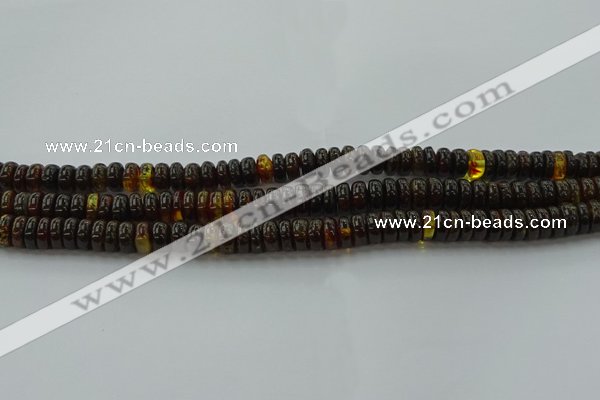 CAR533 15.5 inches 4*10mm rondelle natural amber beads wholesale