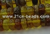 CAR539 15.5 inches 6*10mm rondelle natural amber beads wholesale