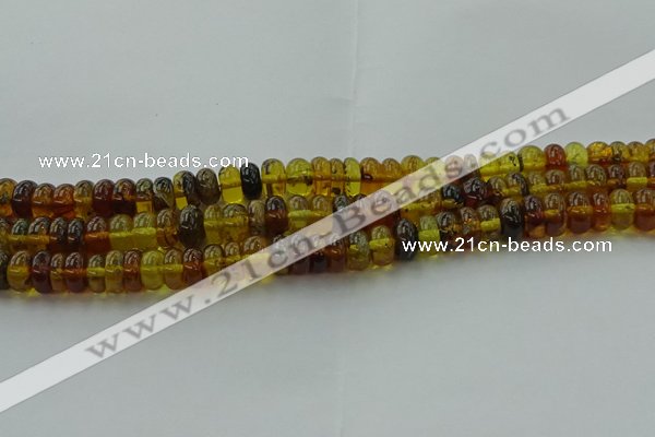 CAR539 15.5 inches 6*10mm rondelle natural amber beads wholesale