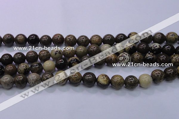 CAR54 15.5 inches 12mm round yellow artistic jasper beads