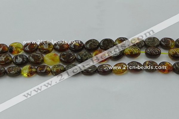 CAR545 15.5 inches 8*10mm - 9*11mm oval natural amber beads