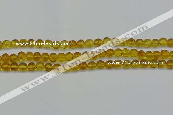 CAR551 15.5 inches 6mm - 7mm round natural amber beads wholesale