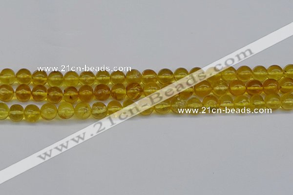 CAR552 15.5 inches 7mm - 8mm round natural amber beads wholesale