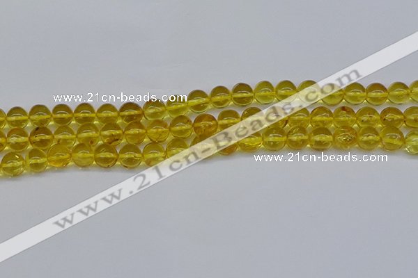 CAR556 15.5 inches 6mm - 7mm round natural amber beads wholesale