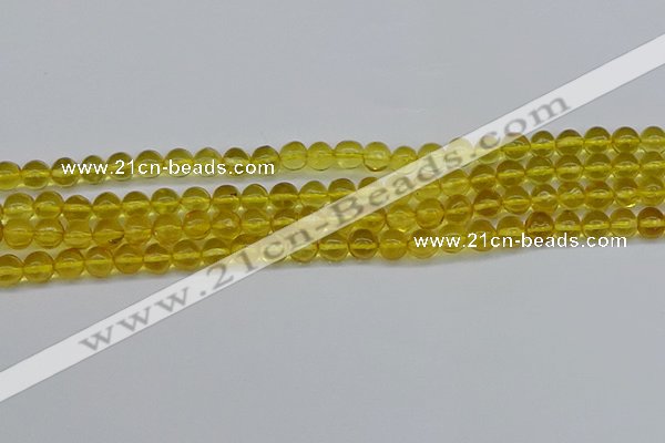 CAR559 15.5 inches 6mm - 6.5mm round natural amber beads wholesale