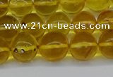 CAR564 15.5 inches 9mm - 10mm round natural amber beads wholesale