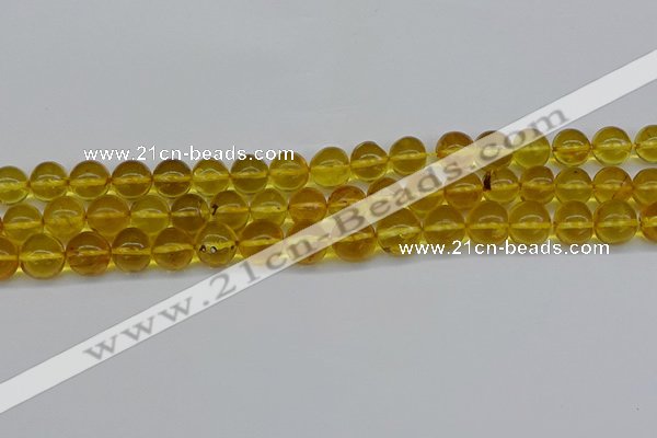 CAR564 15.5 inches 9mm - 10mm round natural amber beads wholesale