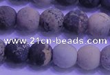 CAR63 15.5 inches 10mm round matte yellow artistic jasper beads