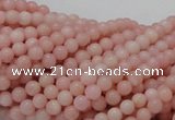 CAS02 15.5 inches 4mm round pink angel skin gemstone beads