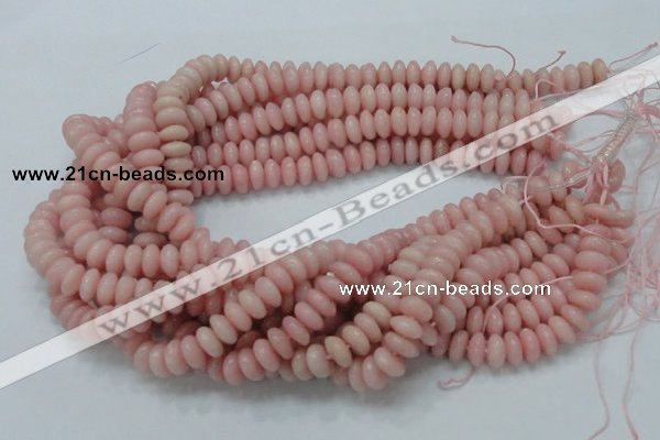 CAS09 15.5 inches 5*10mm rondelle pink angel skin gemstone beads