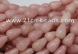 CAS12 15.5 inches 6*10mm teardrop pink angel skin gemstone beads