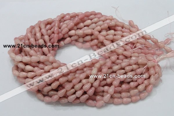 CAS12 15.5 inches 6*10mm teardrop pink angel skin gemstone beads