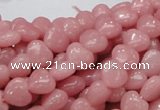 CAS14 15.5 inches 8*8mm heart pink angel skin gemstone beads