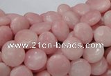 CAS15 15.5 inches 10mm flat round pink angel skin gemstone beads