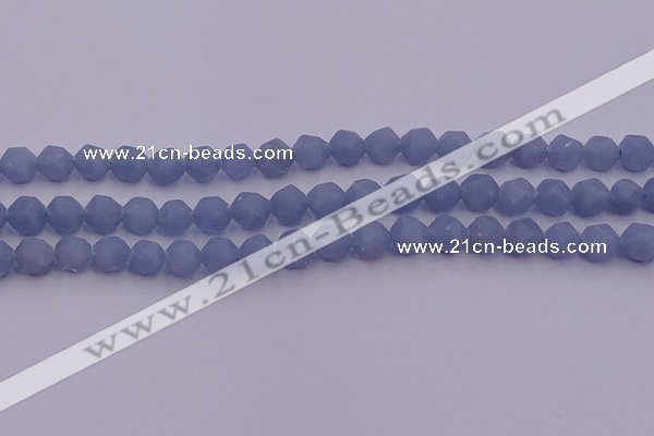 CAS211 15.5 inches 8mm faceted nuggets blue angel skin gemstone beads