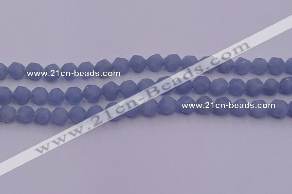 CAS212 15.5 inches 10mm faceted nuggets blue angel skin gemstone beads