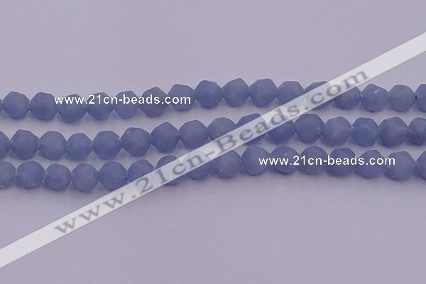 CAS213 15.5 inches 12mm faceted nuggets blue angel skin gemstone beads