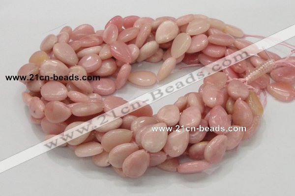 CAS26 15.5 inches 12*18mm flat teardrop pink angel skin gemstone beads