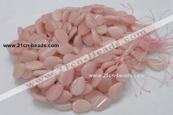 CAS27 15.5 inches 18*24mm twisted teardrop pink angel skin gemstone beads