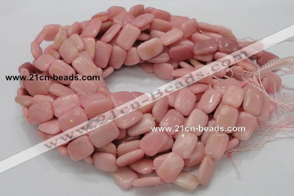 CAS29 15.5 inches 13*18mm rectangle pink angel skin gemstone beads