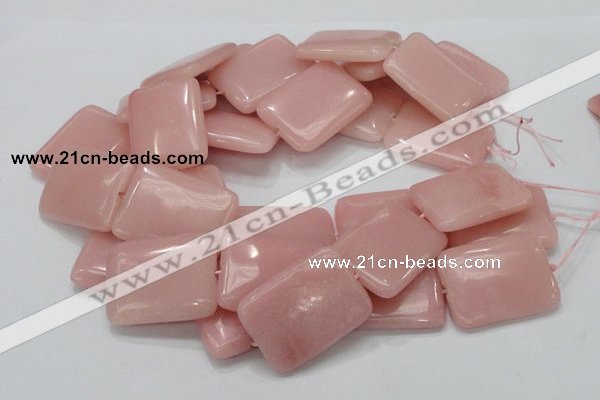 CAS31 15.5 inches 30*40mm rectangle pink angel skin gemstone beads