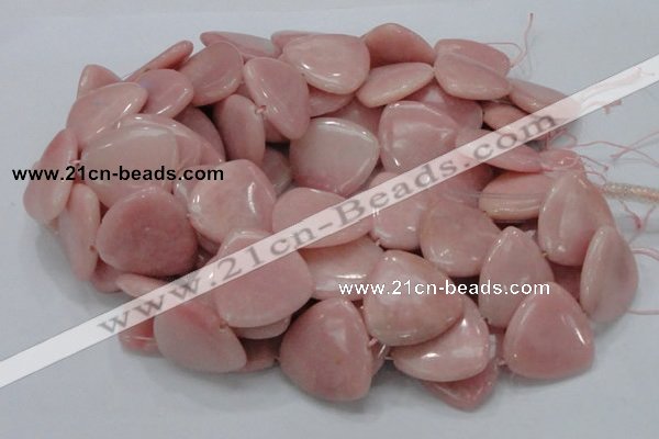 CAS32 15.5 inches 30*30mm triangle pink angel skin gemstone beads