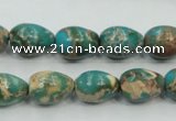 CAT05 15.5 inches 10*14mm teardrop natural aqua terra jasper beads