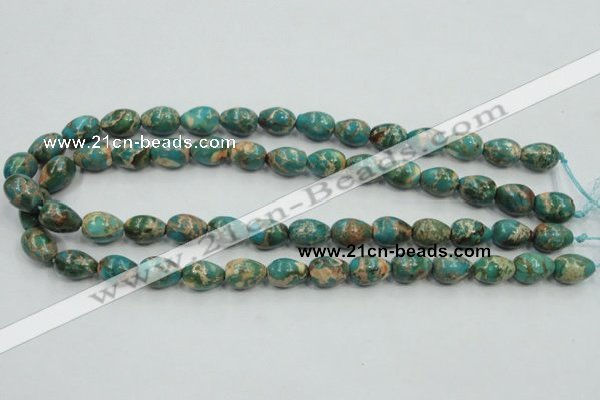 CAT05 15.5 inches 10*14mm teardrop natural aqua terra jasper beads