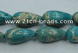 CAT06 15.5 inches 10*20mm teardrop natural aqua terra jasper beads