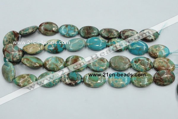 CAT09 15.5 inches 18*25mm oval natural aqua terra jasper beads