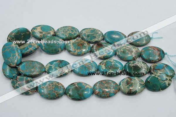 CAT10 15.5 inches 22*30mm oval natural aqua terra jasper beads