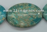 CAT101 15.5 inches 30*40mm oval dyed natural aqua terra jasper beads